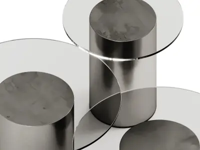 Ubeda and Otto Canalda Contemporary Glass 2001 Side Tables 3D model
