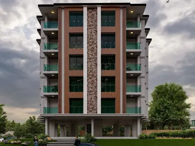 Apartment and Landscape Exteriors House 3D model