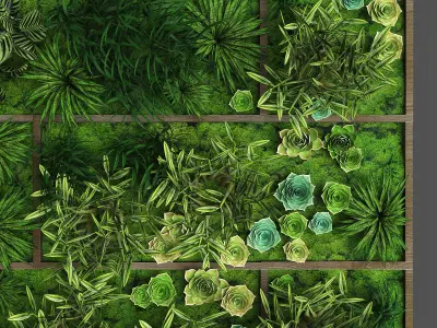 Vertical gardening 010 Low-poly 3D model