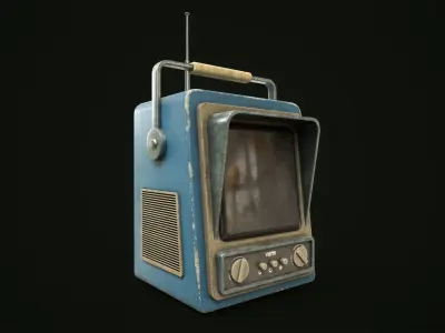 Retro TV Low-poly 3D model