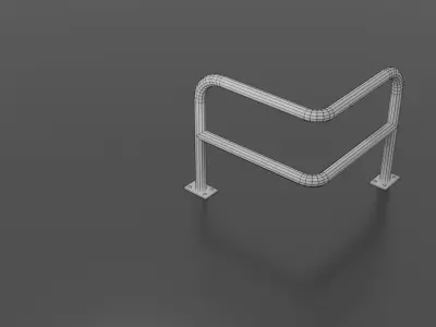Steel barrier Low-poly 3D model