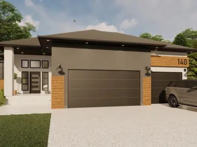 House - Bungalow - Triple Garage Free 3D model