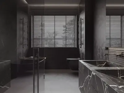 3D model of modern bathroom interior design 3D model