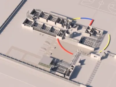 University High School Exterior interior  furniture 3D model