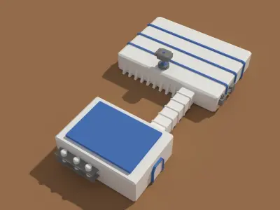 Low Poly Scifi Hangar 2 Low-poly 3D model