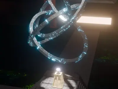 Sci-Fi Temple  Futuristic 3D Environment Low-poly 3D model