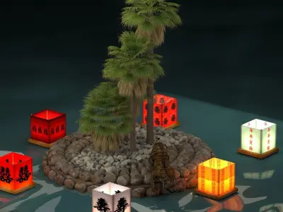 Chinese drinking tiger  3D model