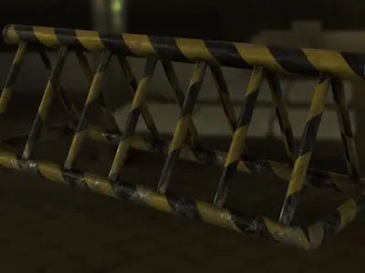 Barrier barricade Low-poly 3D model
