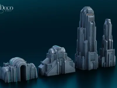 Art Deco - City  Kitbash 3D model