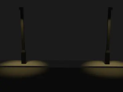 Low-Poly Street With Street Lamps Low-poly 3D model