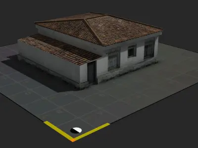 Town Photo based 20 Houses European Low-poly 3D model