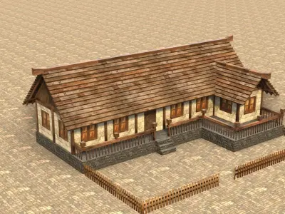 Medieval house sixteen 1 Low-poly 3D model