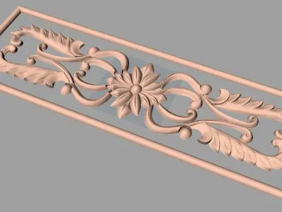 Door flower relief model STL format for CNC carving E491 3D model