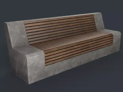 Modern Outdoor Bench 32 PBR Game Ready Low-poly 3D model