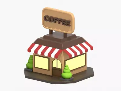 Coffee Shop 3D Illustration 3D model