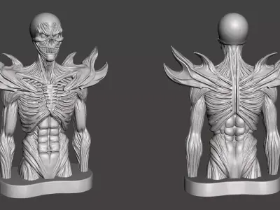Cyber-Soldier STL  Heavy Armored Infantry Miniature 3D print model