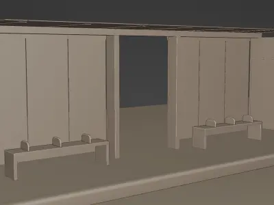 Bus Stop Low-poly 3D model 19