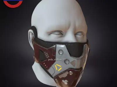 sci fi face mask v1 Low-poly 3D model