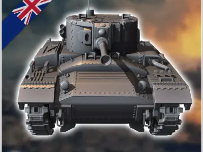 Valentine Mark Mk IX infantry tank - UK United WW2 Kingdom Briti 3D print model