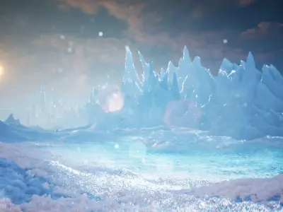 Arctic Landscape 25 Assets Low-poly 3D model