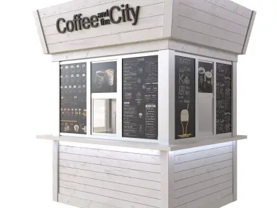 Coffee and the City Low-poly 3D model