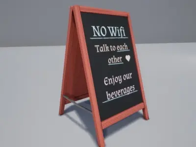 Coffee Shop Sign Low-poly 3D model