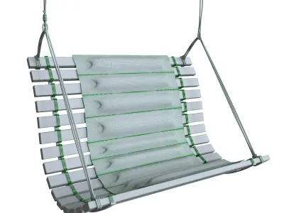 Swings seat with hanging ropes 3D model