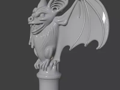 BAT CANE HANDLE 3D print model