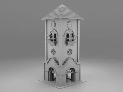 Wild west clock tower 3D print model