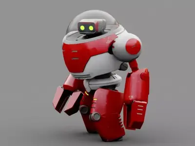 Toon Droid  rigged - animated character 3D model