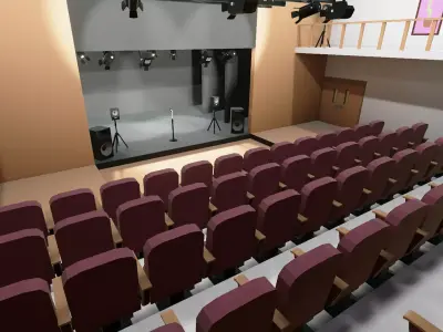 Concert Stage Hall Low-poly 3D model