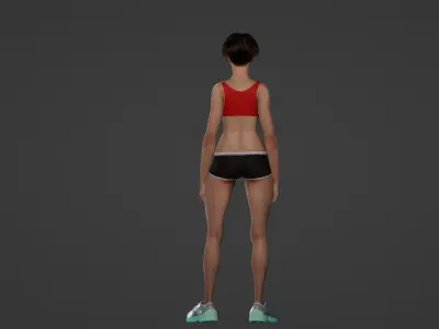 Athletic Beauty Realistic 3D Model of a Sporty Woman 3D model