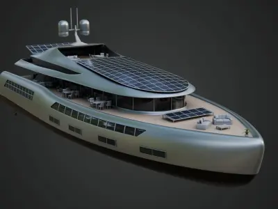 Solar Powered Yacht 3D model