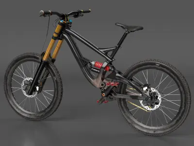  Mountain Bike with Full Suspension Rigged for Cinema 4D 