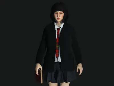 AAA 3D REALISTIC CHARACTER - BEAUTIFUL ASIAN FEMALE STUDENT 01 Low-poly 3D model