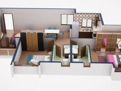 3D Floor Plan Model 22 3D model