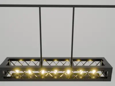 Black Metallic Hinged Chandelier  3D model 3D model