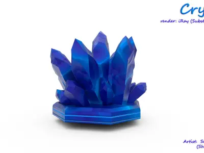 Crystal Low-poly Sci-Fi  Low-poly 3D model