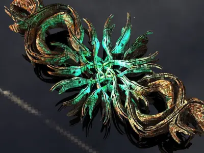 Sea game Flower sci fi sculpture grid 6 3D model