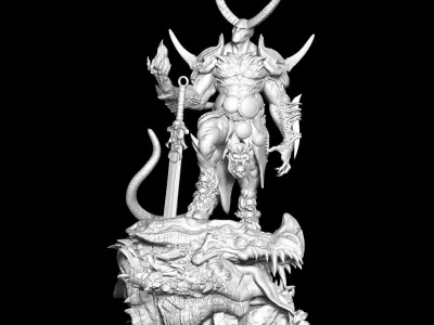 Valak statue of demon 3D print model