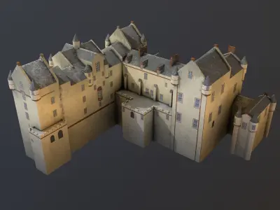 Fyvie Castle Low-poly 3D model