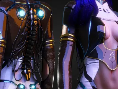 Futuristic Suit Woman - GameReady Low-poly 3D model