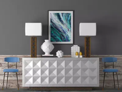 Console whith decor 2   3D model