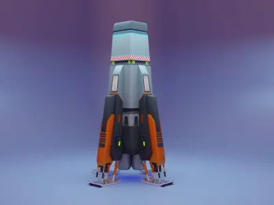 Sci-Fi Spaceship Low-poly 3D model by icepun from CGTrader (Low-poly)