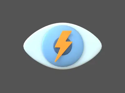 Eyes Symbol with Lighting v1 001 Low-poly 3D model