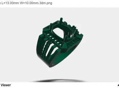 Men Ring With Asscher Cut Center Stone 3D print model