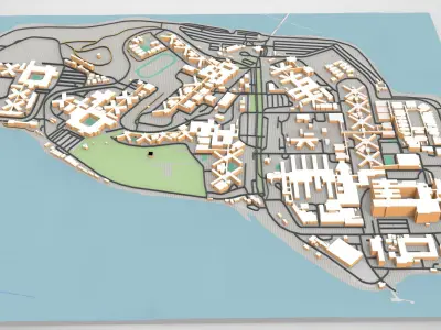 Rikers Island NY USA 3D model