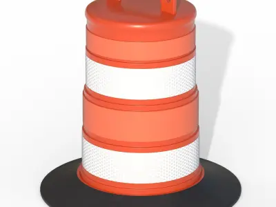 Traffic Barrel Low-poly 3D model