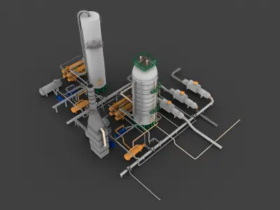 Distillation units 3D model