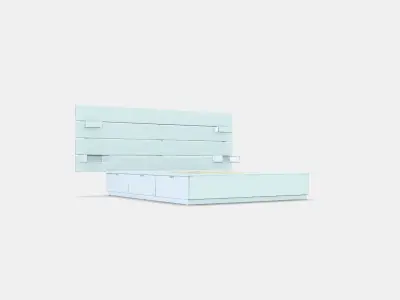 NORDLI Bed frame w storage and headboard 1 Low-poly 3D model